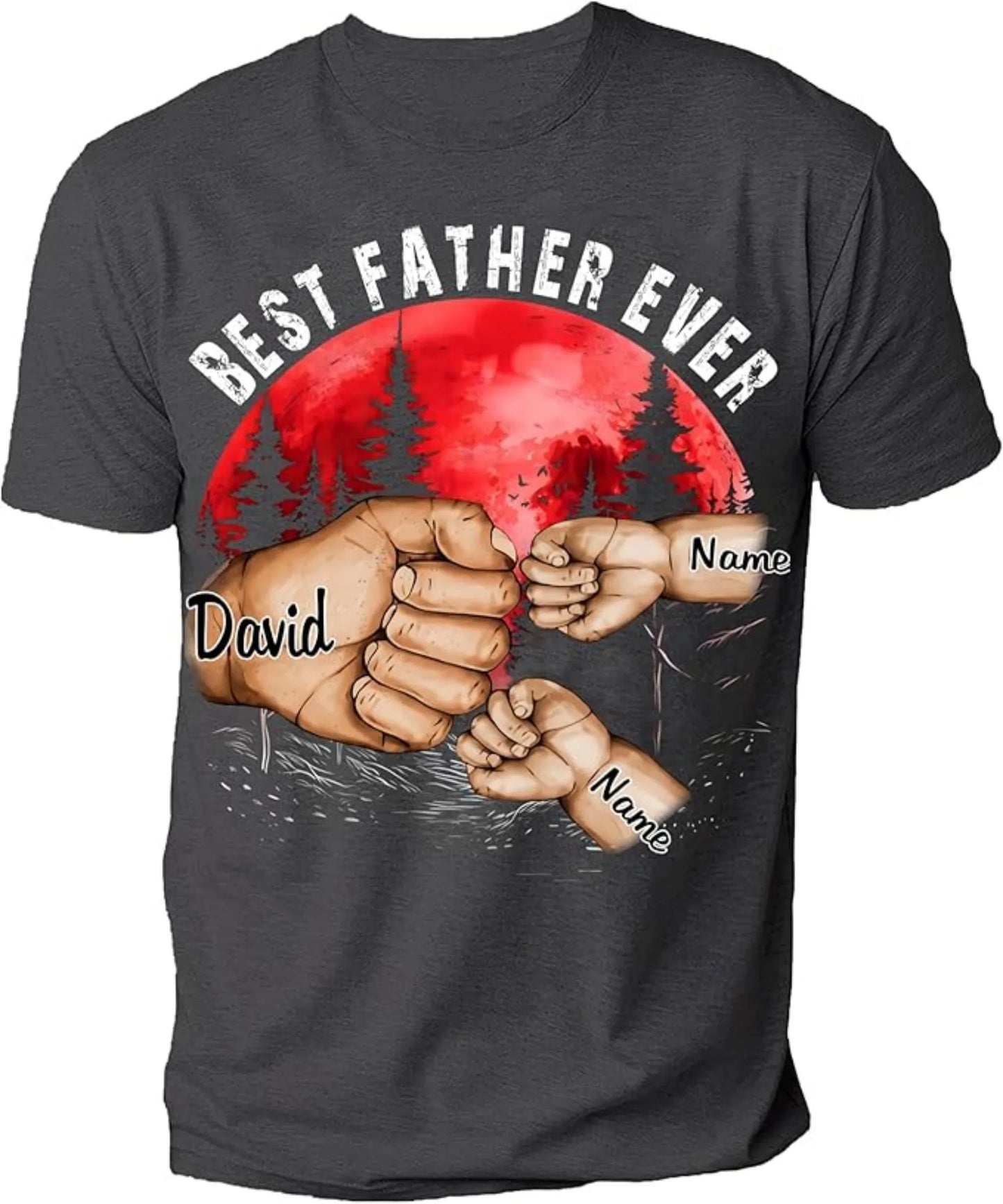 Personalize Best Grandpa Dad Ever Custom Fist Bump T Shirt
