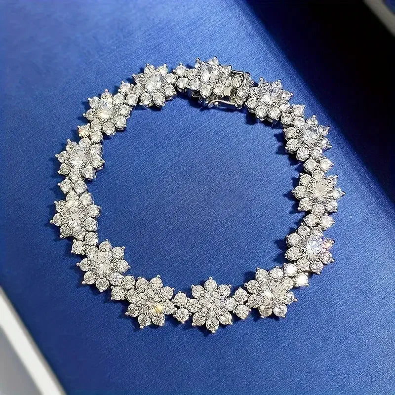 Moissanite S925 Sterling Silver Bracelet For Women Gift