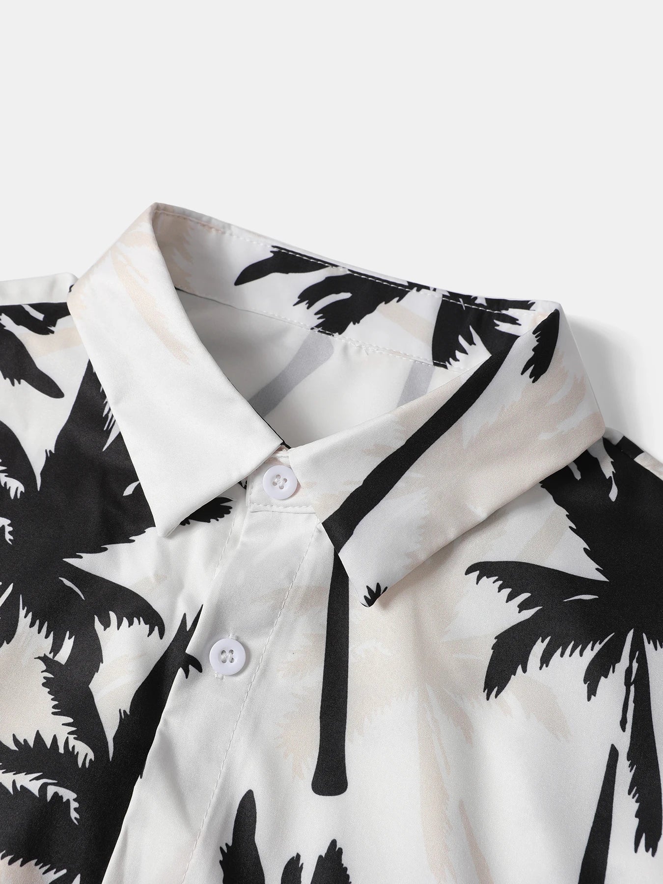 Men's Short Sleeve Button Down Shirt With Lapel Pattern Set