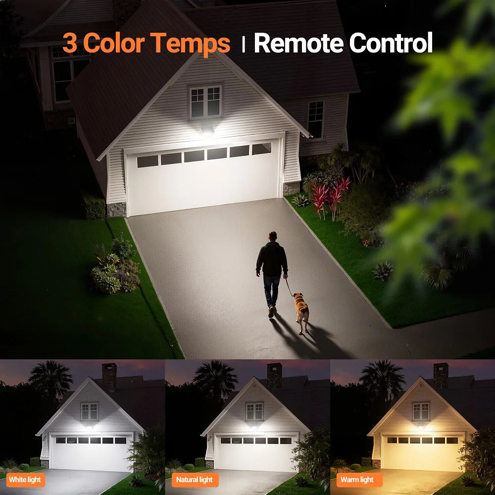 Intelamp Outdoor Solar Flood Lights With Dusk To Dawn Operation