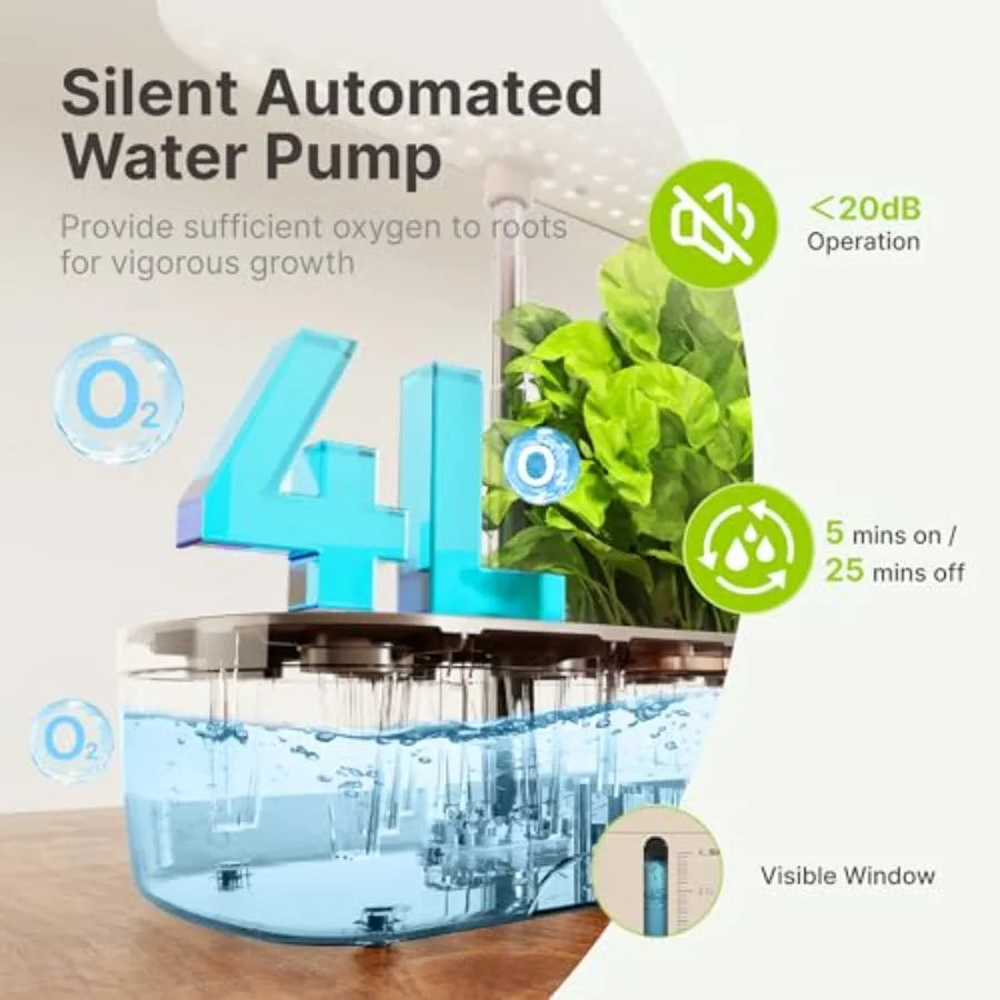 Indoor Hydroponic Growing Kit With LED Grow Light System