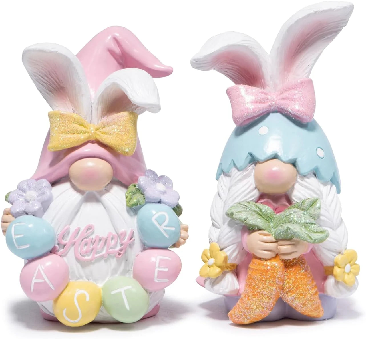 Hodao Resin Easter Gnome Figurine Set Spring Home Decor