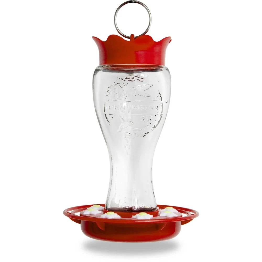 Glass Hummingbird Feeder With Bee Resistant Ports And Ant Moat