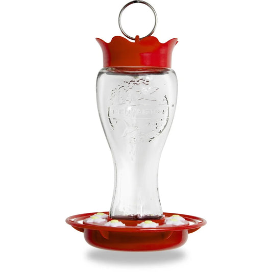 Glass Hummingbird Feeder With Bee Resistant Ports And Ant Moat