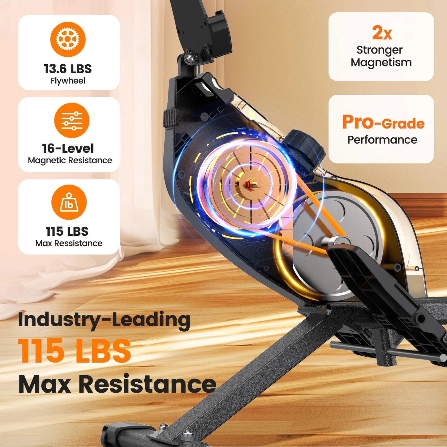 YOSUDA Magnetic Rowing Machine With Foldable Rower For Home Use