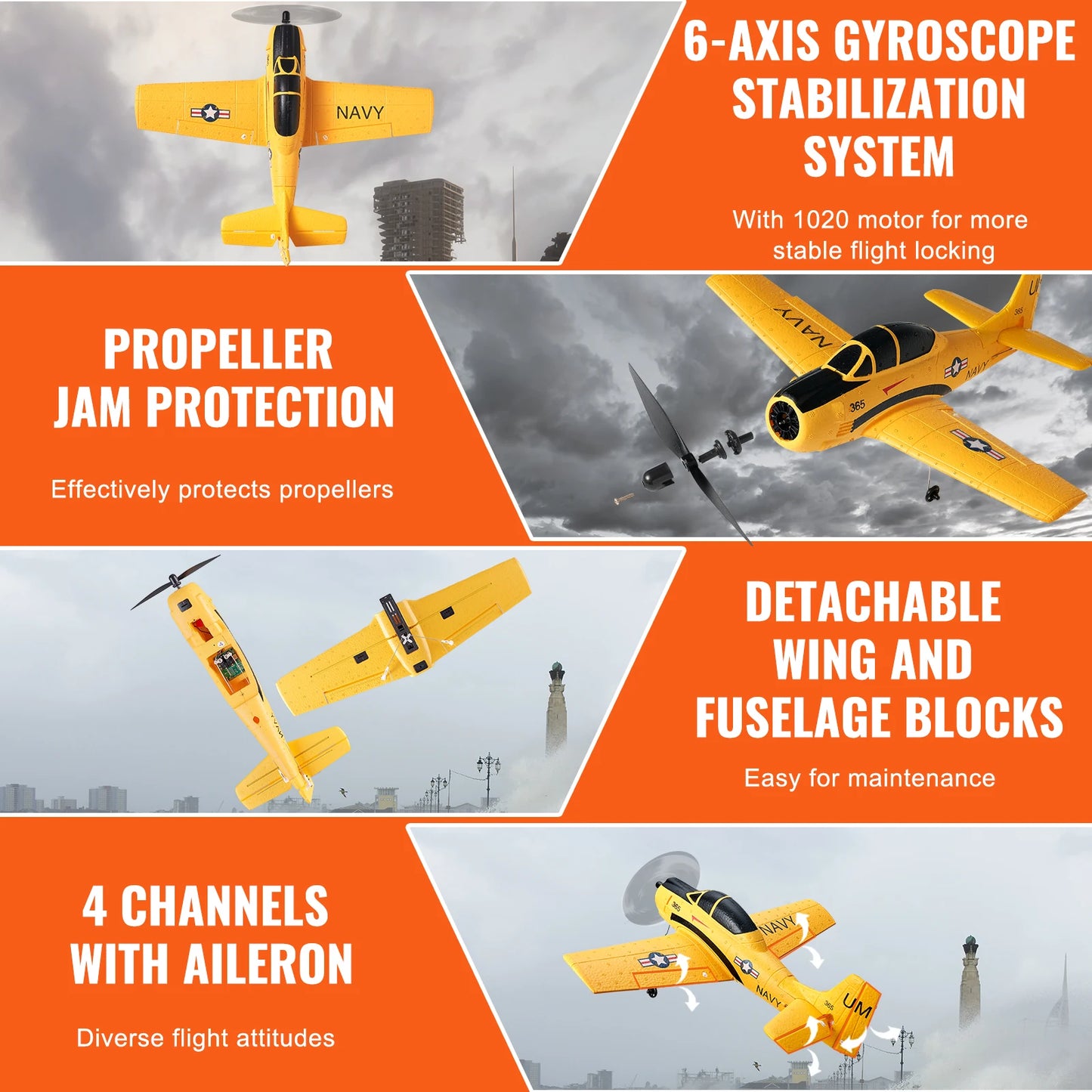 RC Plane 2.4G 4CH Remote Control Airplane With Gyro Stabilizer