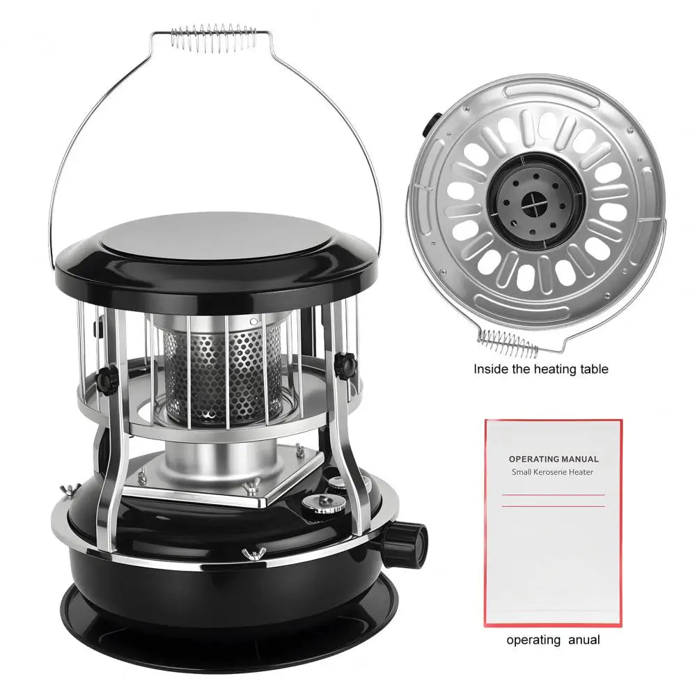 2-in-1 Outdoor Heater Stove Non-Electric 9000 BTU Portable Indoor Radiant Heater Stove for Camping, Cooking (Black)