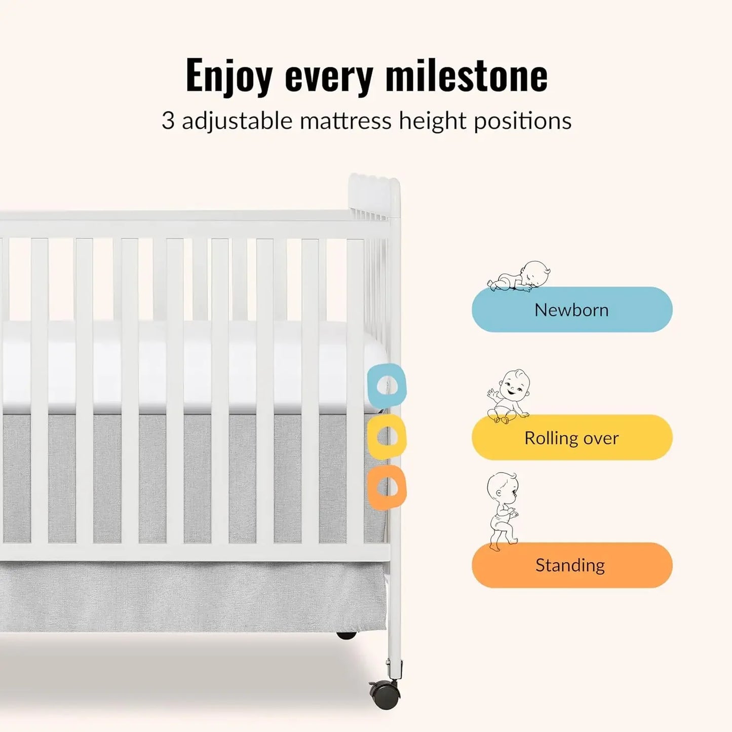 Carson Classic 3-In-1 Convertible Baby Crib JPMA GreenGuard Gold