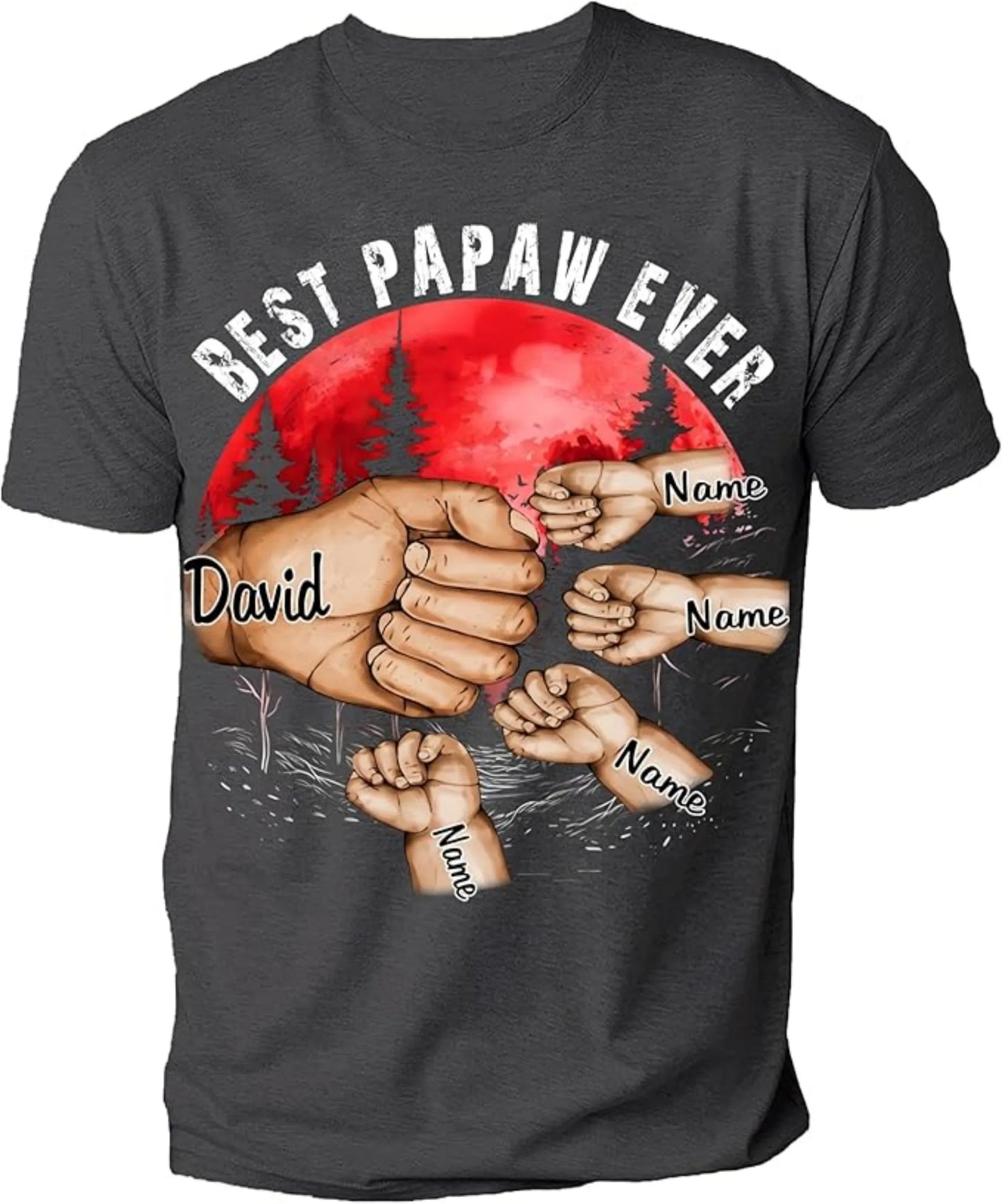 Personalize Best Grandpa Dad Ever Custom Fist Bump T Shirt