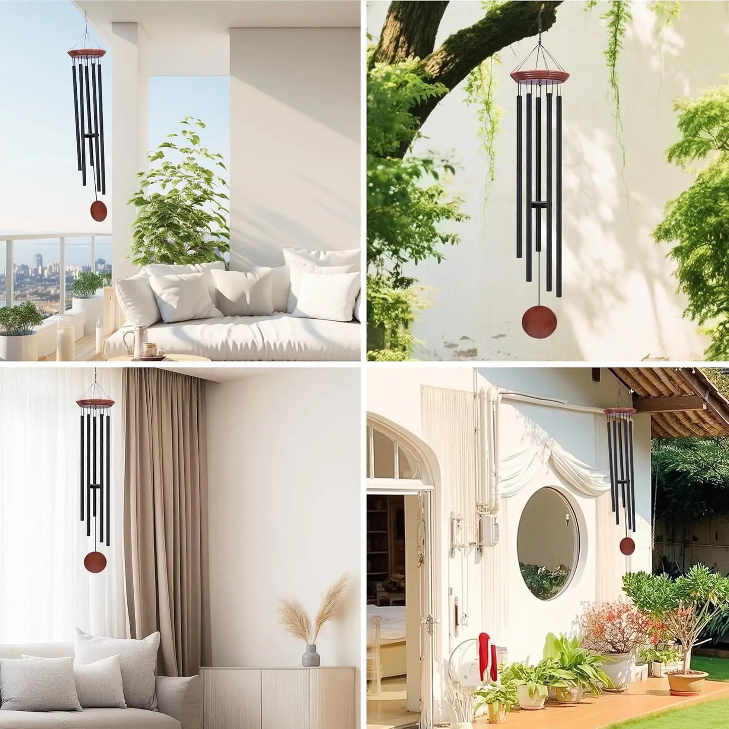 Memorial Wind Chimes Wood Outdoor Garden Deep Tone
