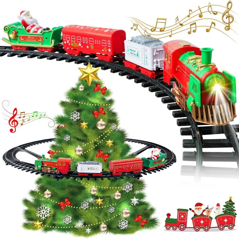 VATOS Hanging Christmas Train Set With Lights And Music