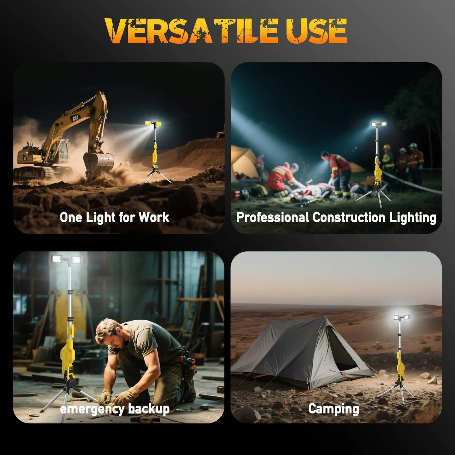 Heavy Duty Rechargeable LED Work Light With IP65 Waterproof Rating