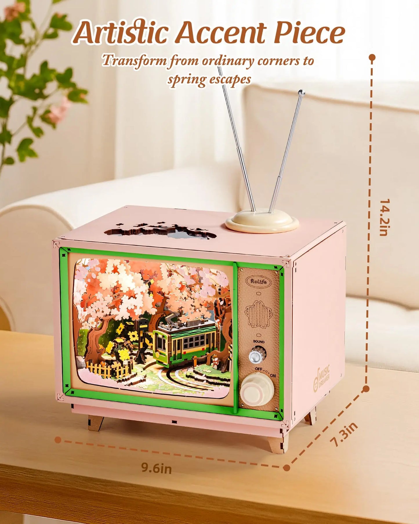 Robotime Sakura Tour DIY Music Box 3D Wooden Puzzle Lights