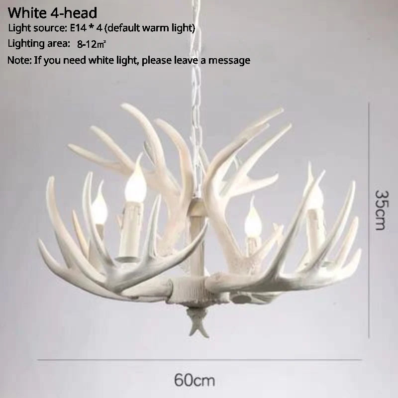 American Retro Deer Antlers With Lampshades Indoor Home Lighting