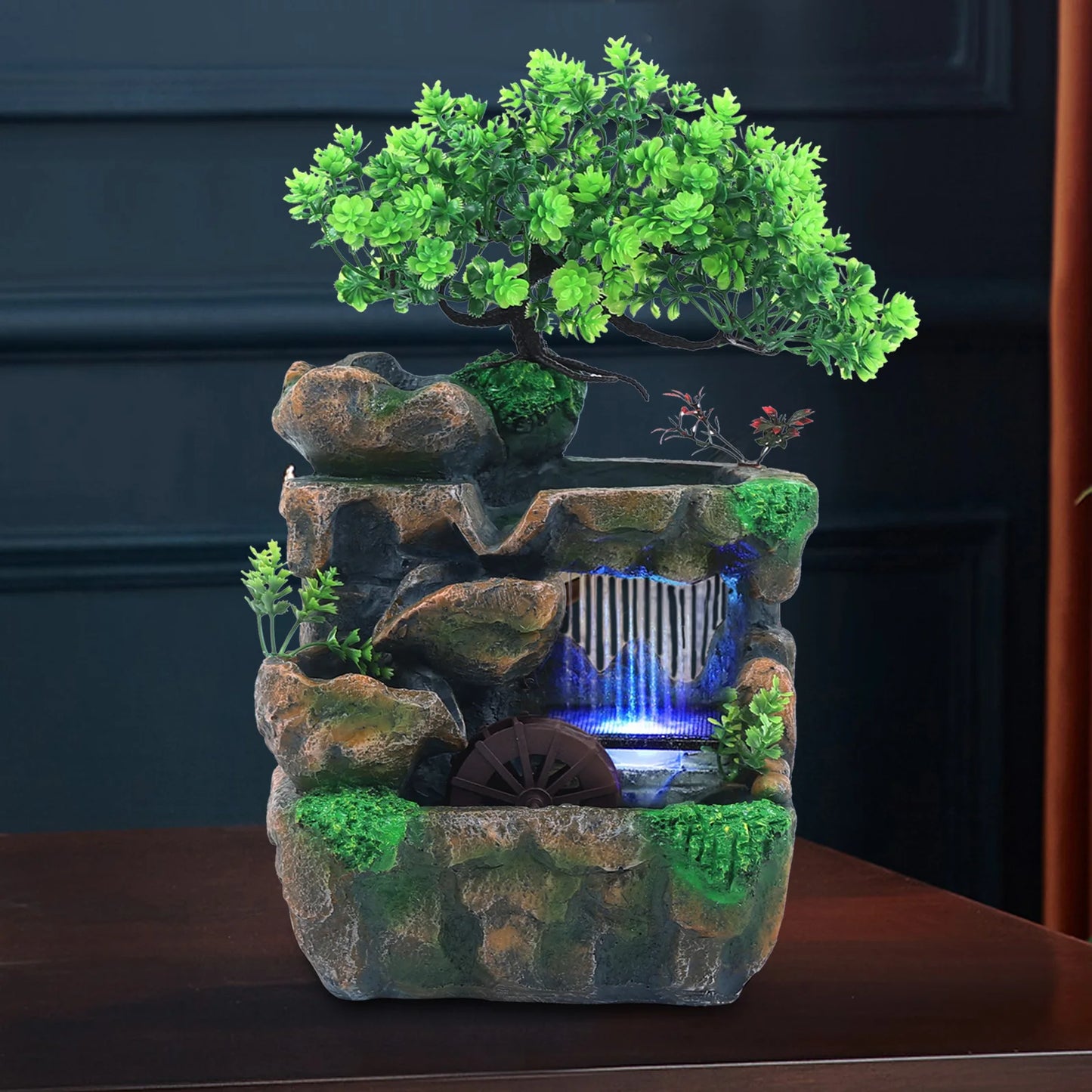 Indoor Room Fountain With Color Changing LED Lights