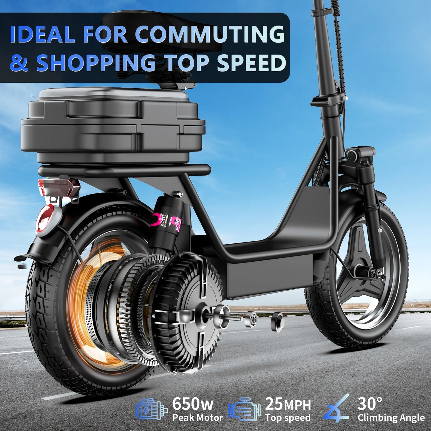Terrosor Foldable Electric Scooter 650W 36V Battery