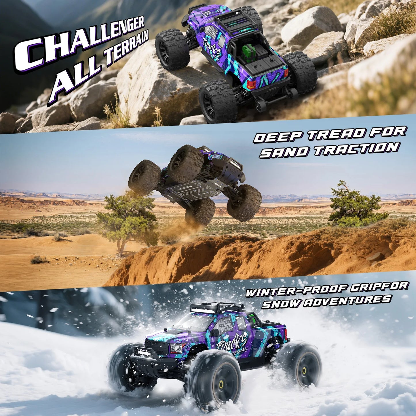 NONECE PT14R Brushless RC Truck 4x4 Remote Control 50MPH