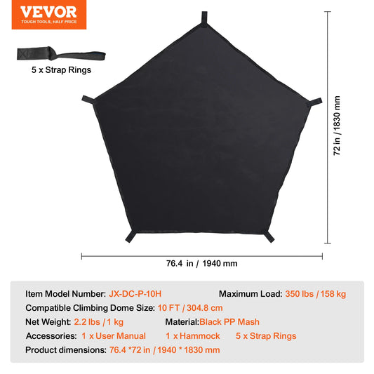 SucceBuy Climbing Dome 6/8/10/12FT Geometric Dome Climber Hammock Swing Jungle Gym Climbing Grip Outdoor Backyard Play Equipment