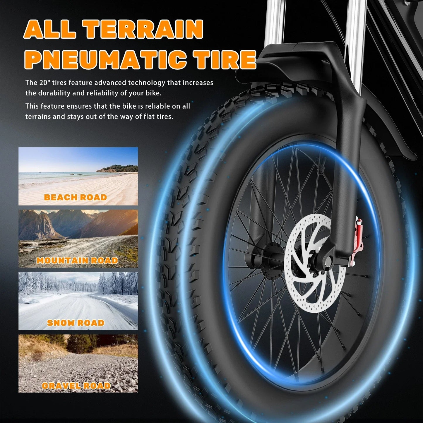 YVY 1500W Fat Tire Electric Bike For Adults All Terrain