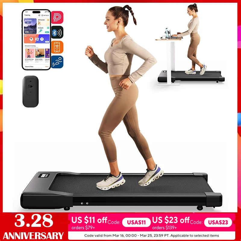 Superun Walking Pad Under Desk Treadmill 2.5HP With Remote Display