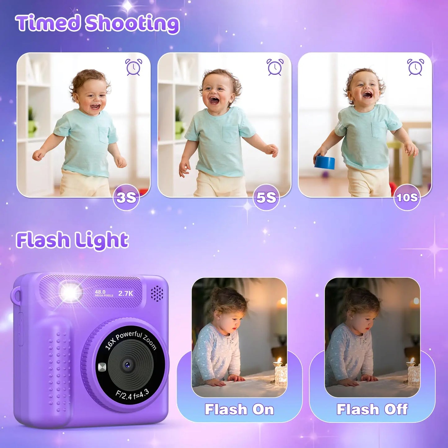 Kids Instant Print Camera Portable With Frame Paper