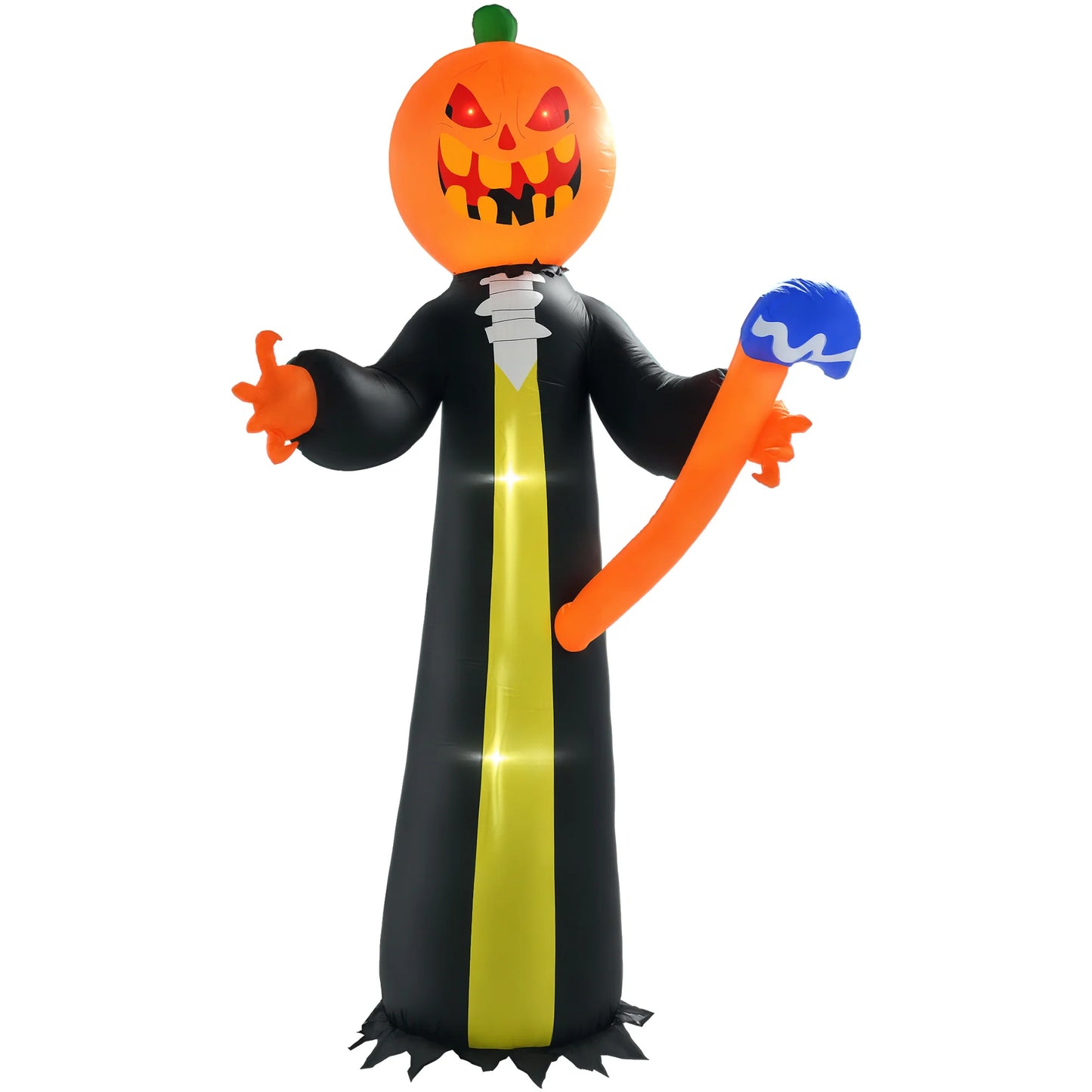 10ft Inflatable Halloween Pumpkin Head Ghost with Hammer, Blow Up LED  Display for Garden Indoor Outdoor