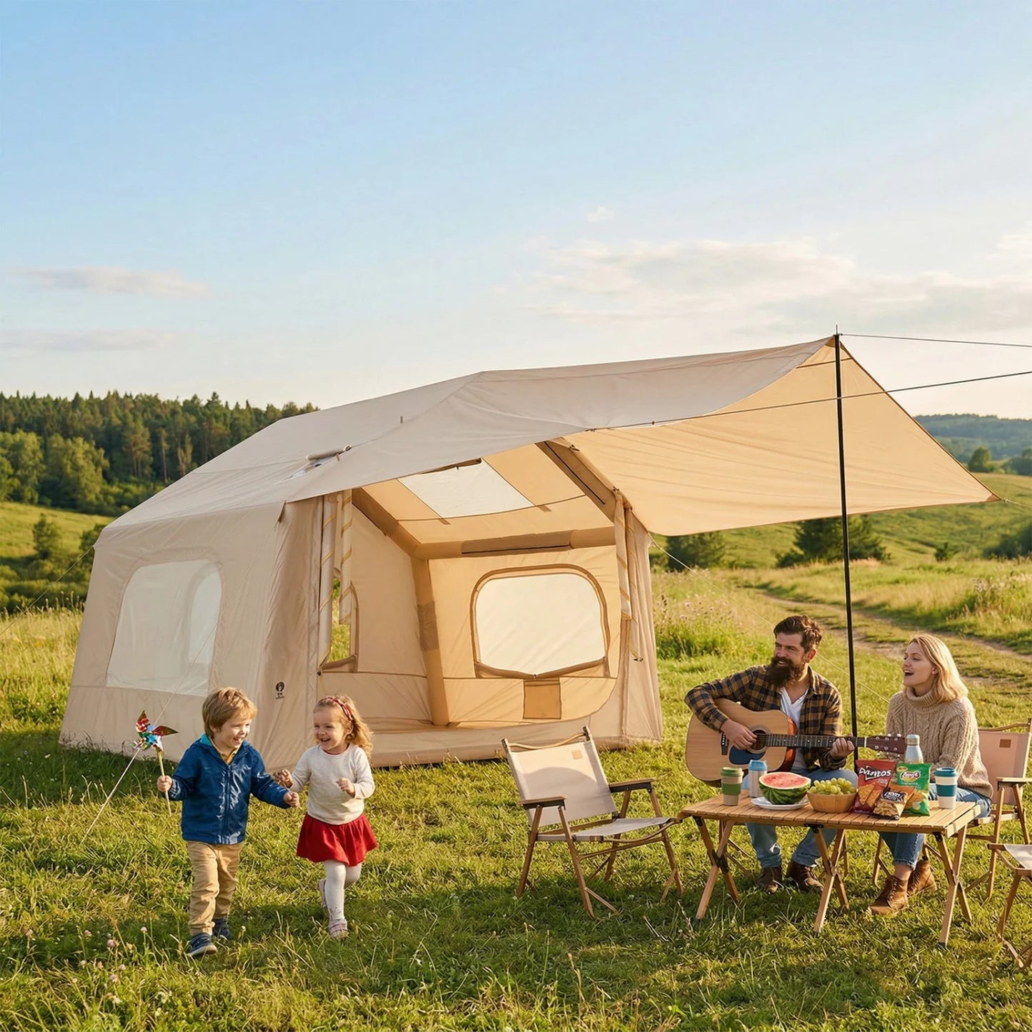 Himiss 6 Person Quick Setup Inflatable Camping Tent