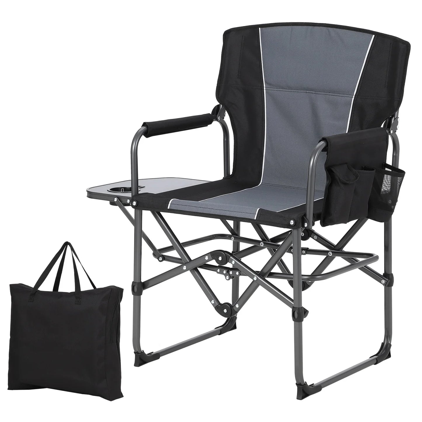 HiMISS Heavy Duty Folding Directors Chair With Table