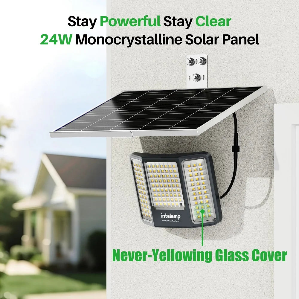 Intelamp Outdoor Solar Flood Lights With Dusk To Dawn Operation