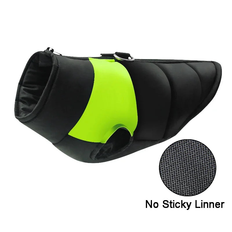 Padded Winter Dog Coat Vest With Zipper Waterproof