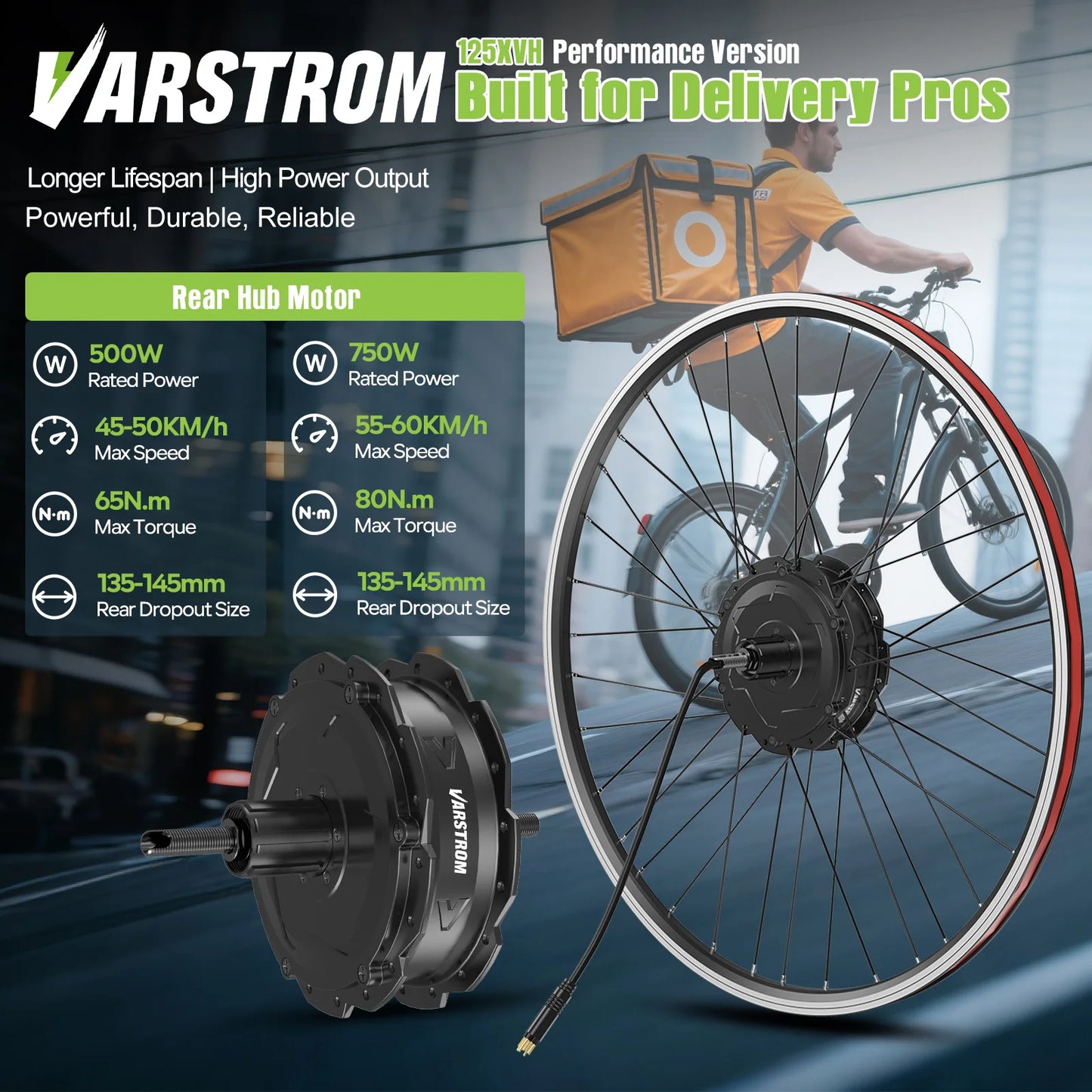 VBrake Wheel Hub Motor 48V 750W Rear Drive EBike Engine