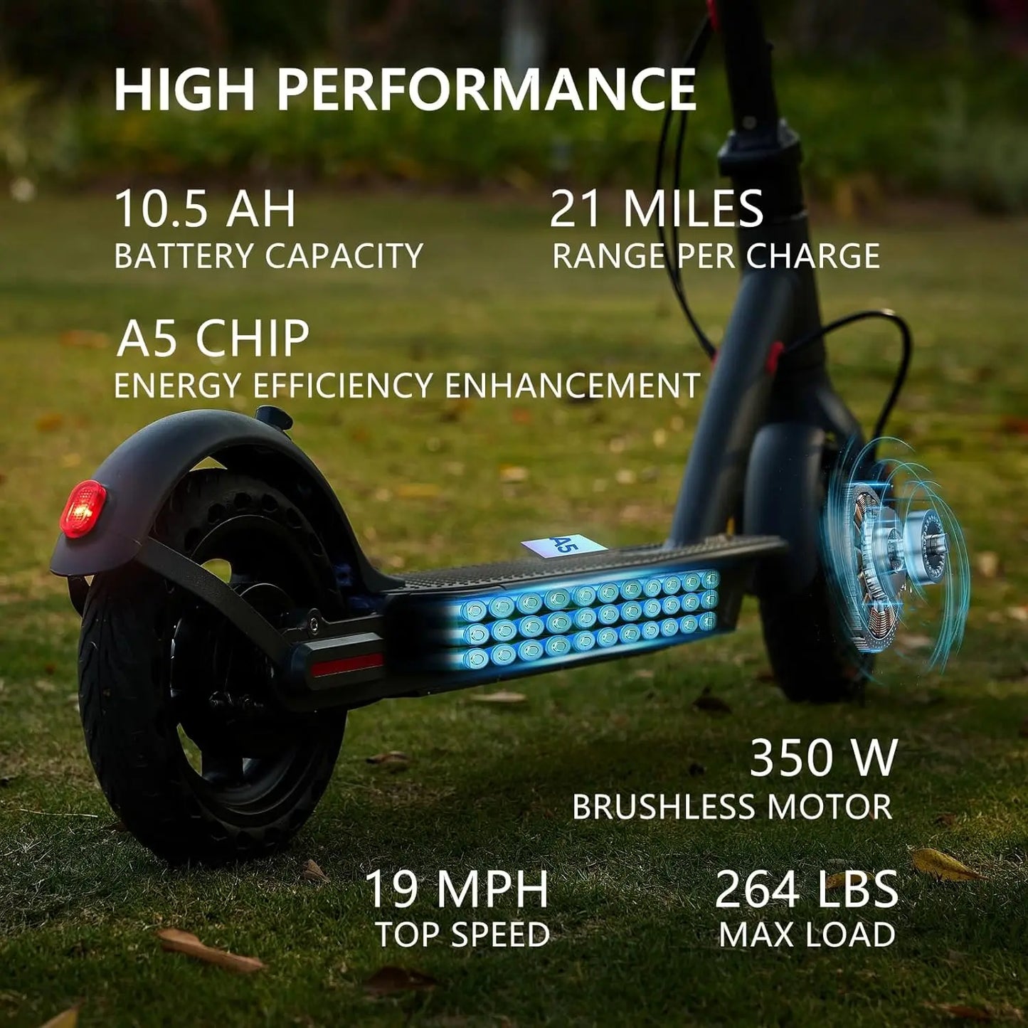 G5.0 Electric Scooter 36V 350W Foldable Long Range 21 Miles