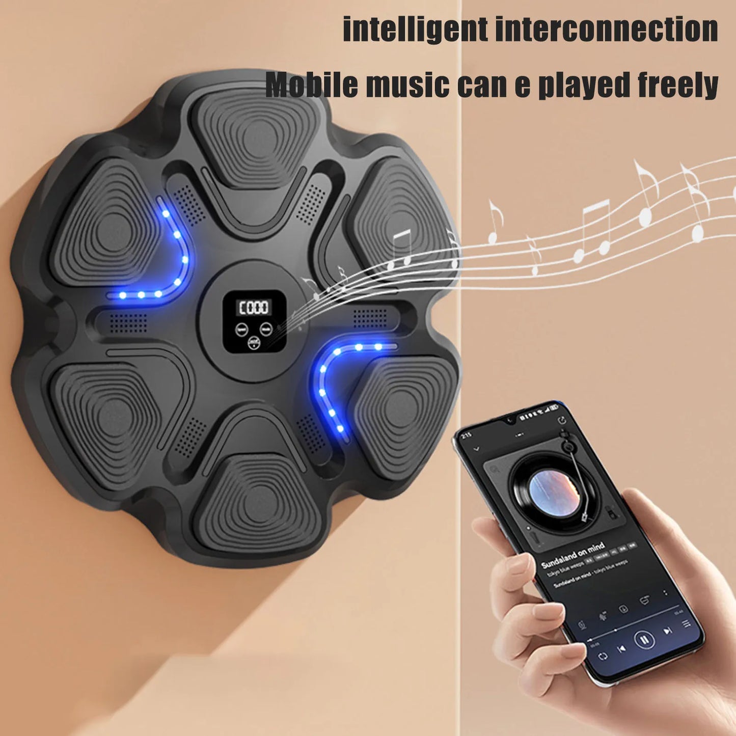 Wall Mounted Musical Boxing Machine Digital Target Training