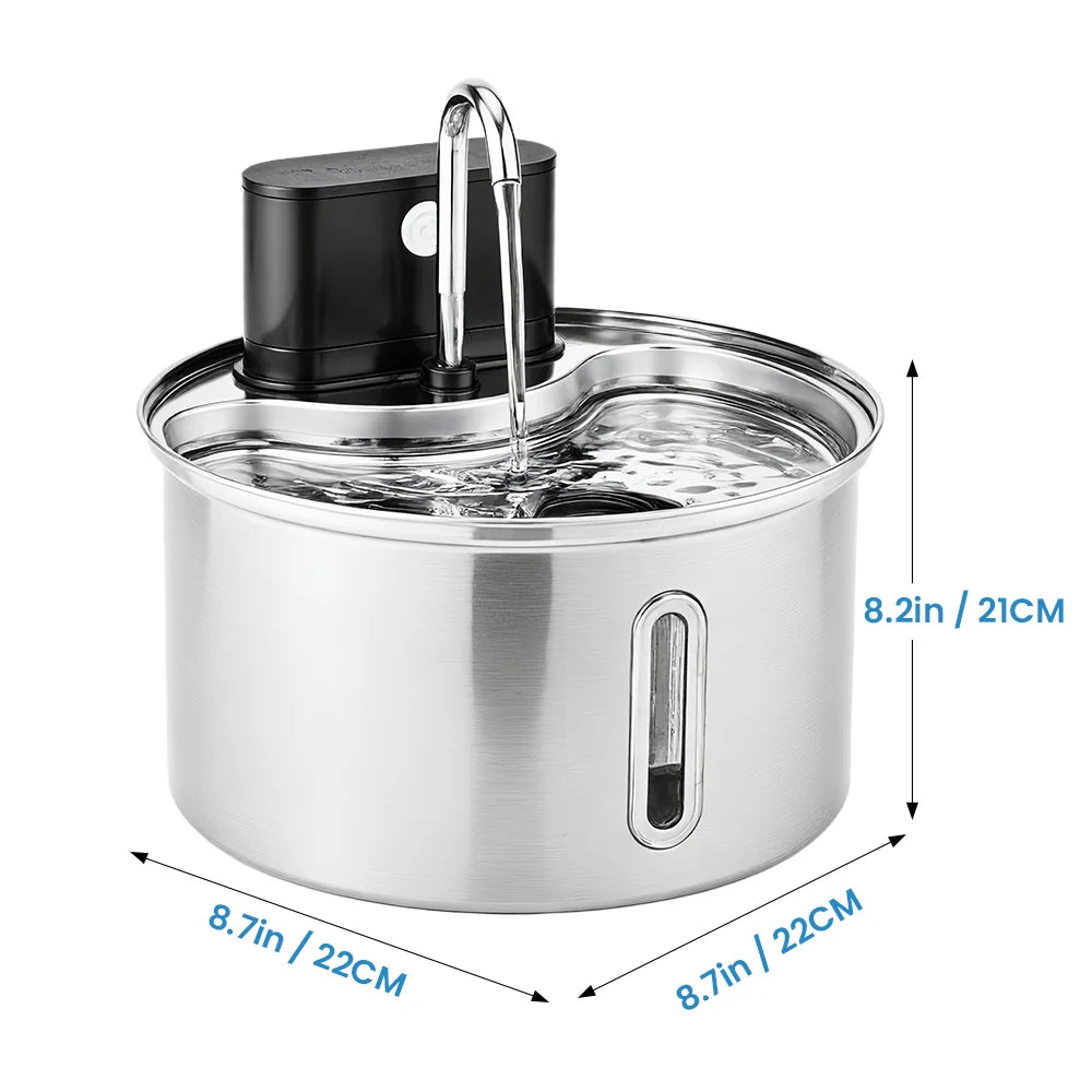 Cityflee Stainless Steel Cat Water Fountain Smart Wireless Automatic Dispenser
