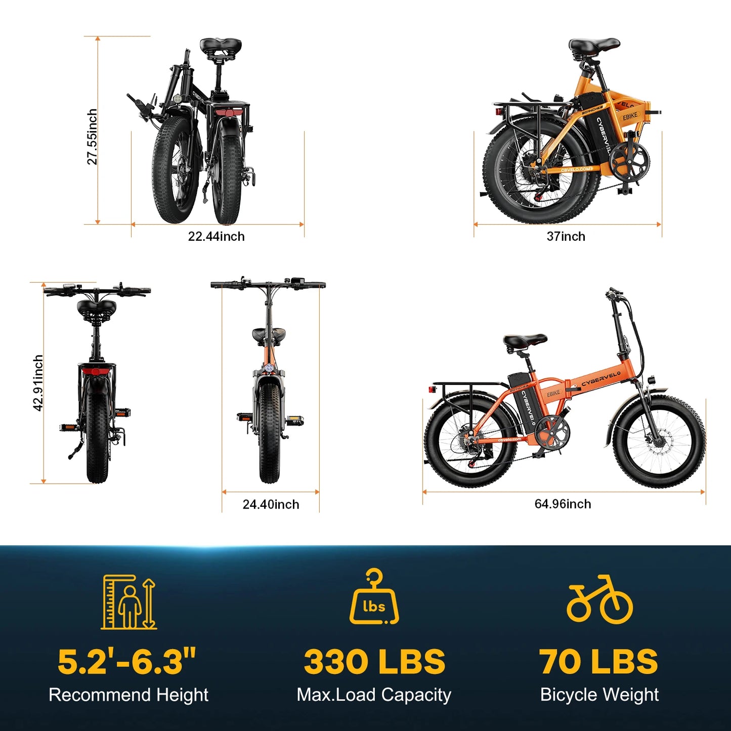 LIONLAND 960Wh Peak Electric Bike for Adults with Fat Tires