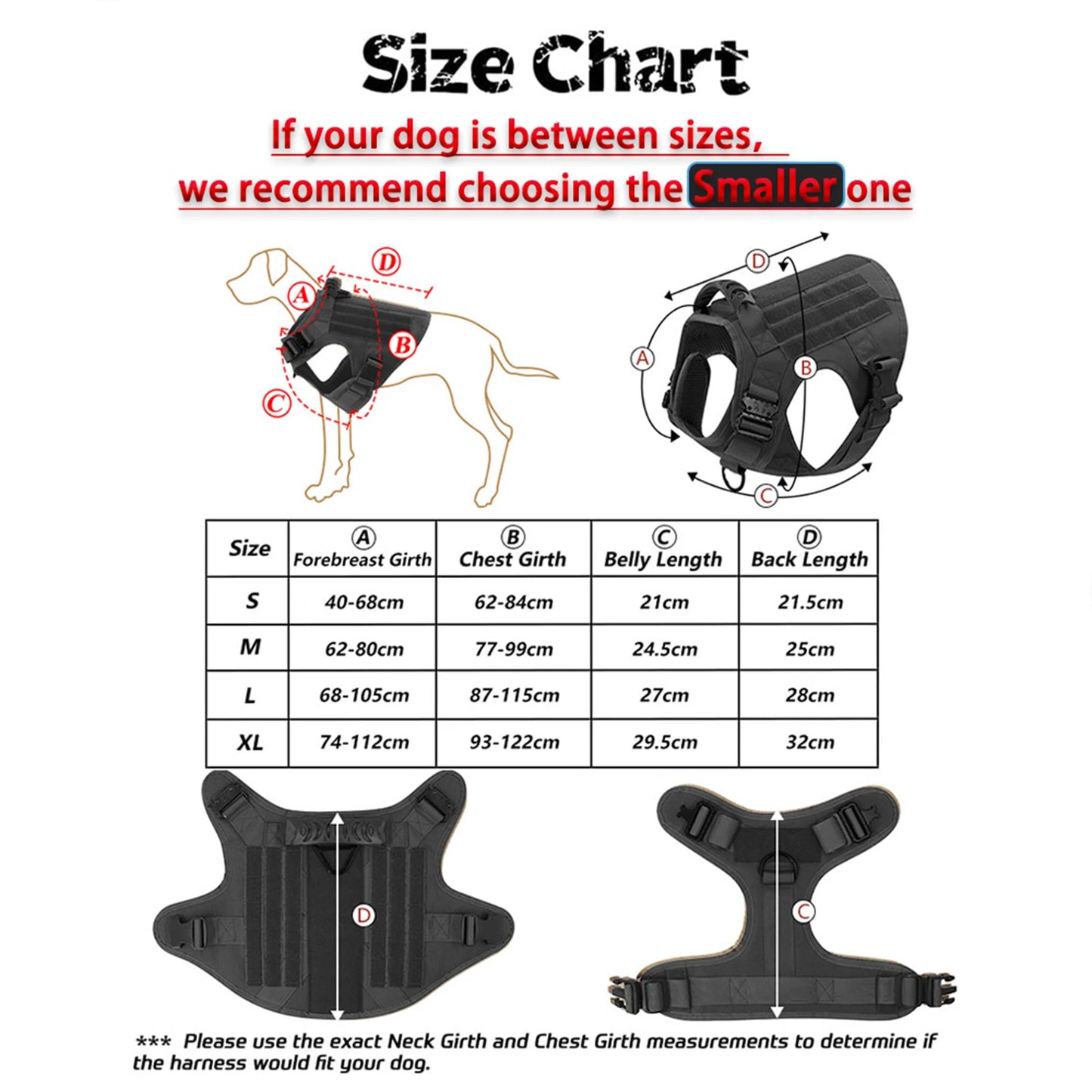 PETRAVELCN Tactical Dog Harness Molle Pouches Leash Vest Training