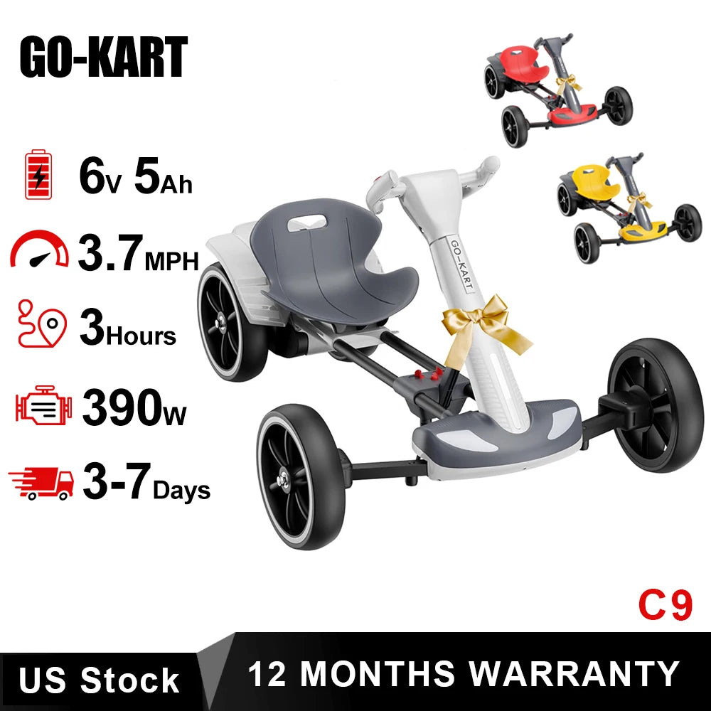 AOVOPROCE Remote Control Electric Go Kart Bluetooth 4 Wheels