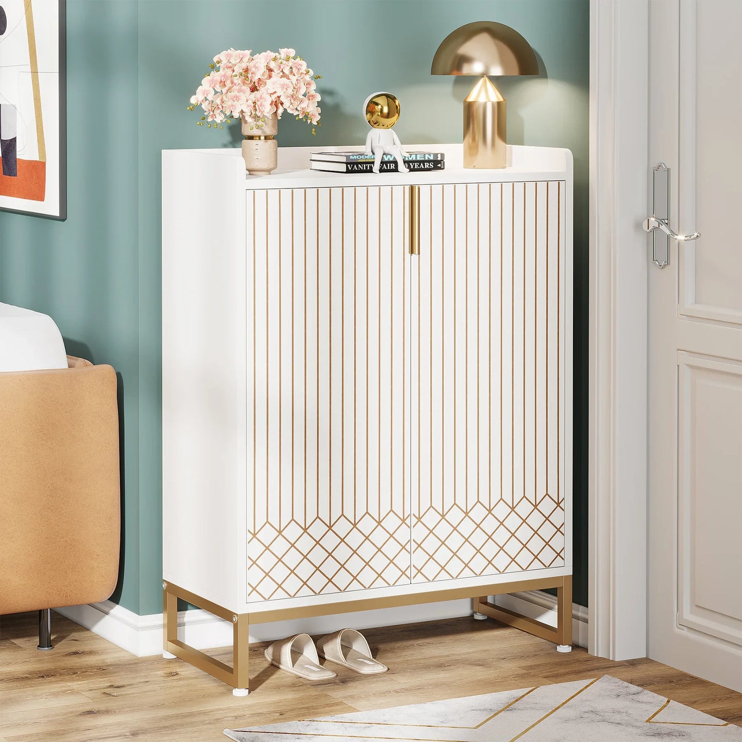 Tribesigns 5 Tier Shoe Cabinet With Doors