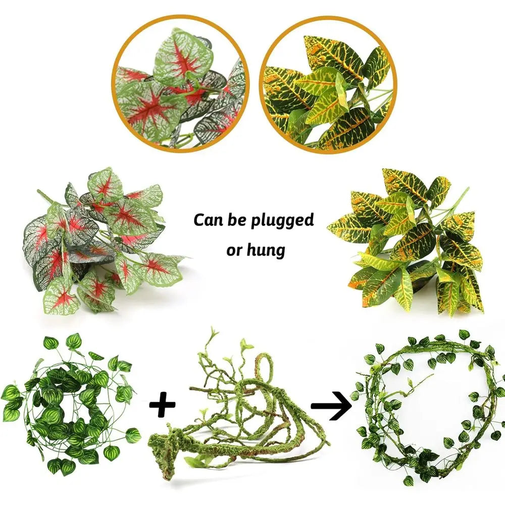 Artificial Hanging Vines for Reptile Terrariums Bearded Dragon Accessories