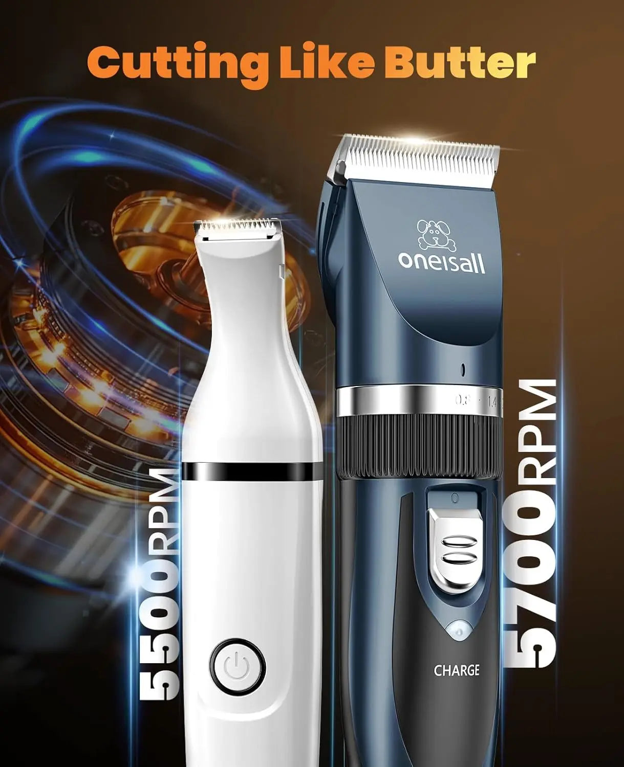 2 In 1 Low Noise Cordless Pet Grooming Clipper Kit