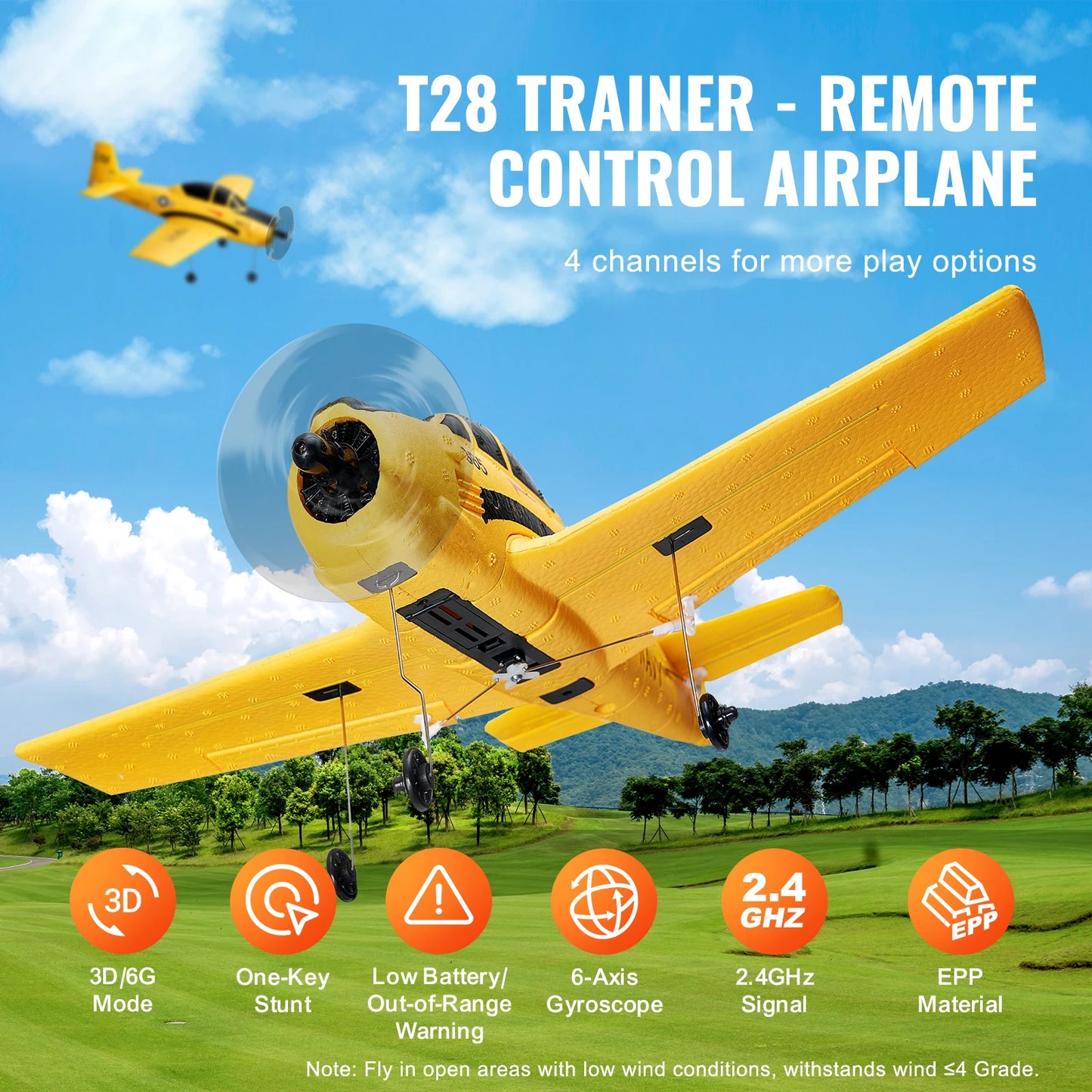 RC Plane 2.4G 4CH Remote Control Airplane With Gyro Stabilizer