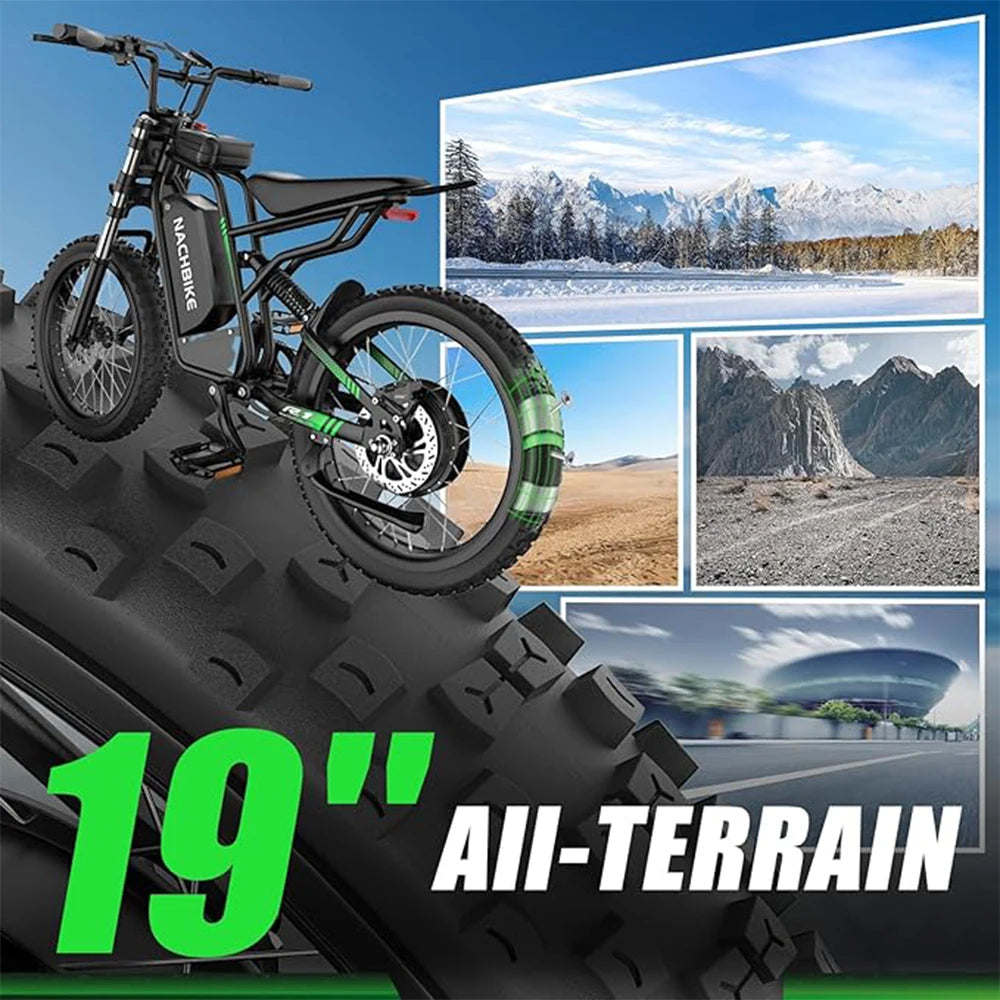 Electric Dirt Bike 6000W 60V 25Ah With Full Suspension Brakes
