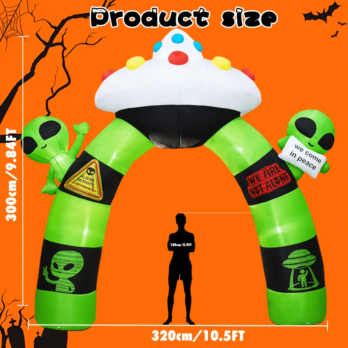 Halloween Inflatable Alien Archway With Built In LED Lights Outdoor