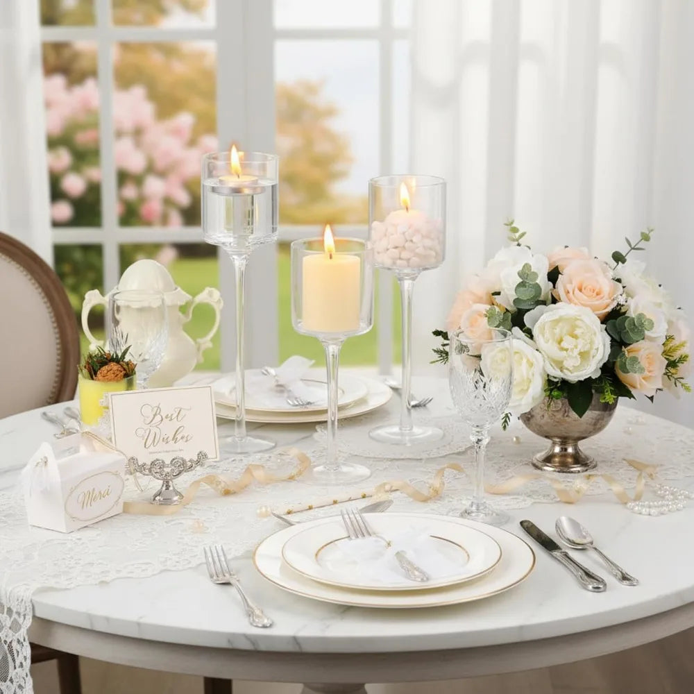 Clear Glass Floating Tea Light Candle Holder For Wedding Centerpieces