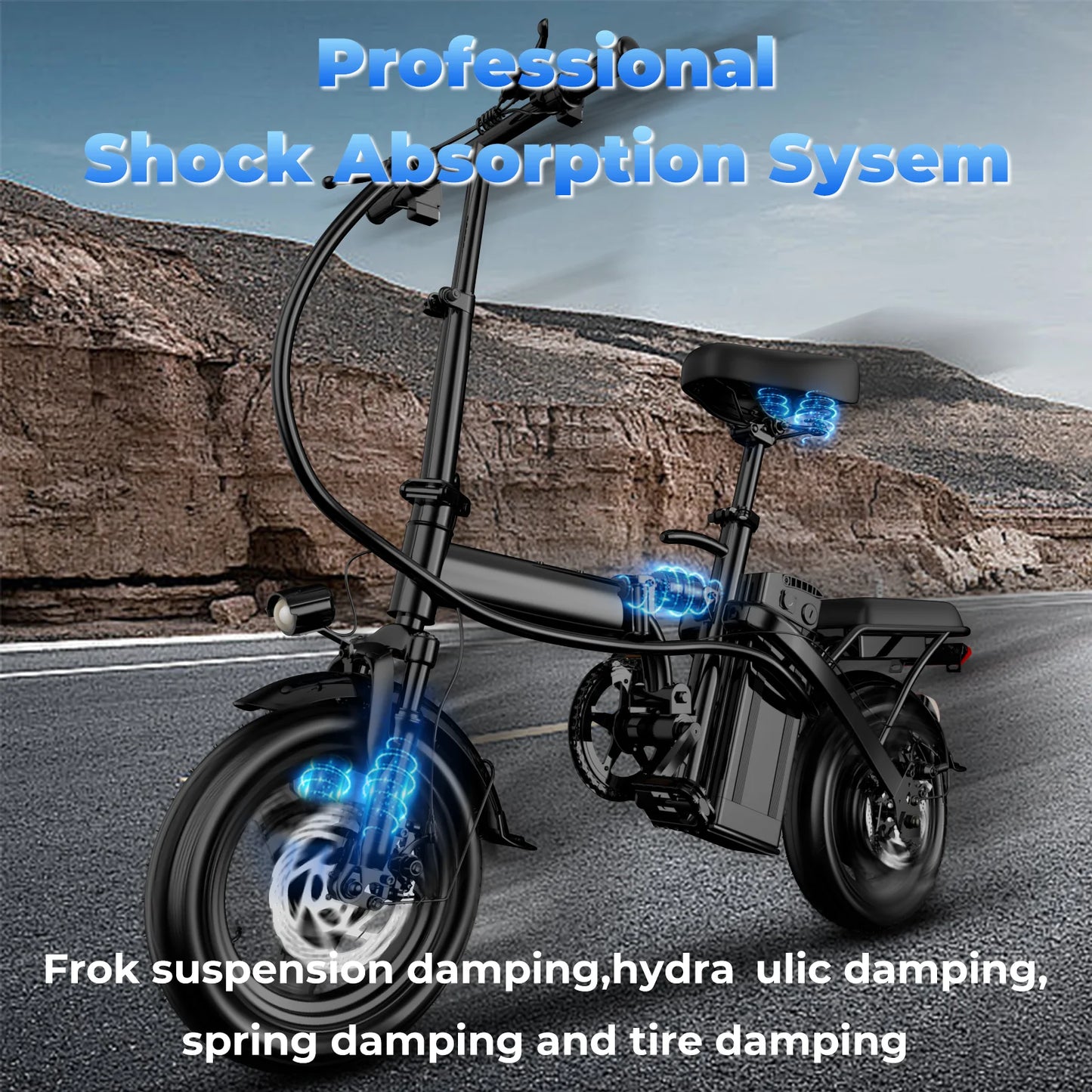 LELEKUAI 500W Folding Electric Bike With Removable 48V Battery