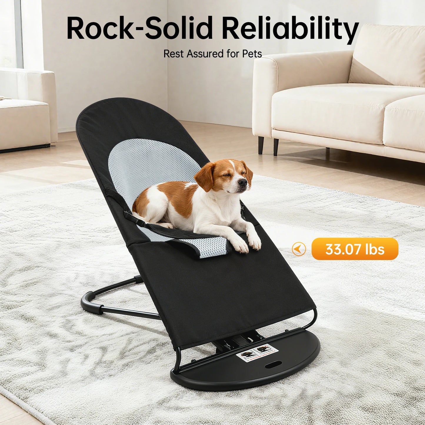 Foldable Pet Rocking Chair for Small Dogs and Cats