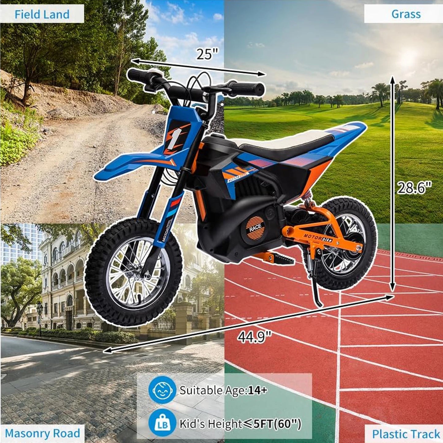 HiMISS 24V 250W Electric Dirt Bike For Kids With Suspension