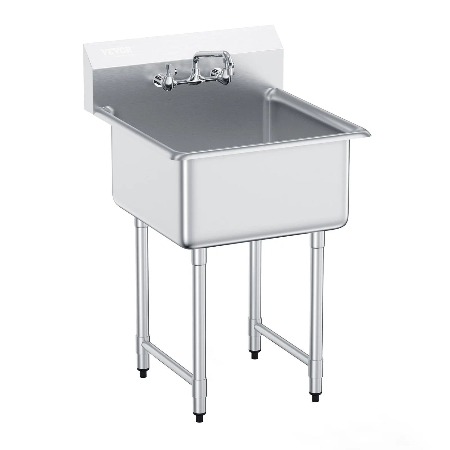 SucceBuy Stainless Steel Kitchen Prep And Utility Sink Single Compartment