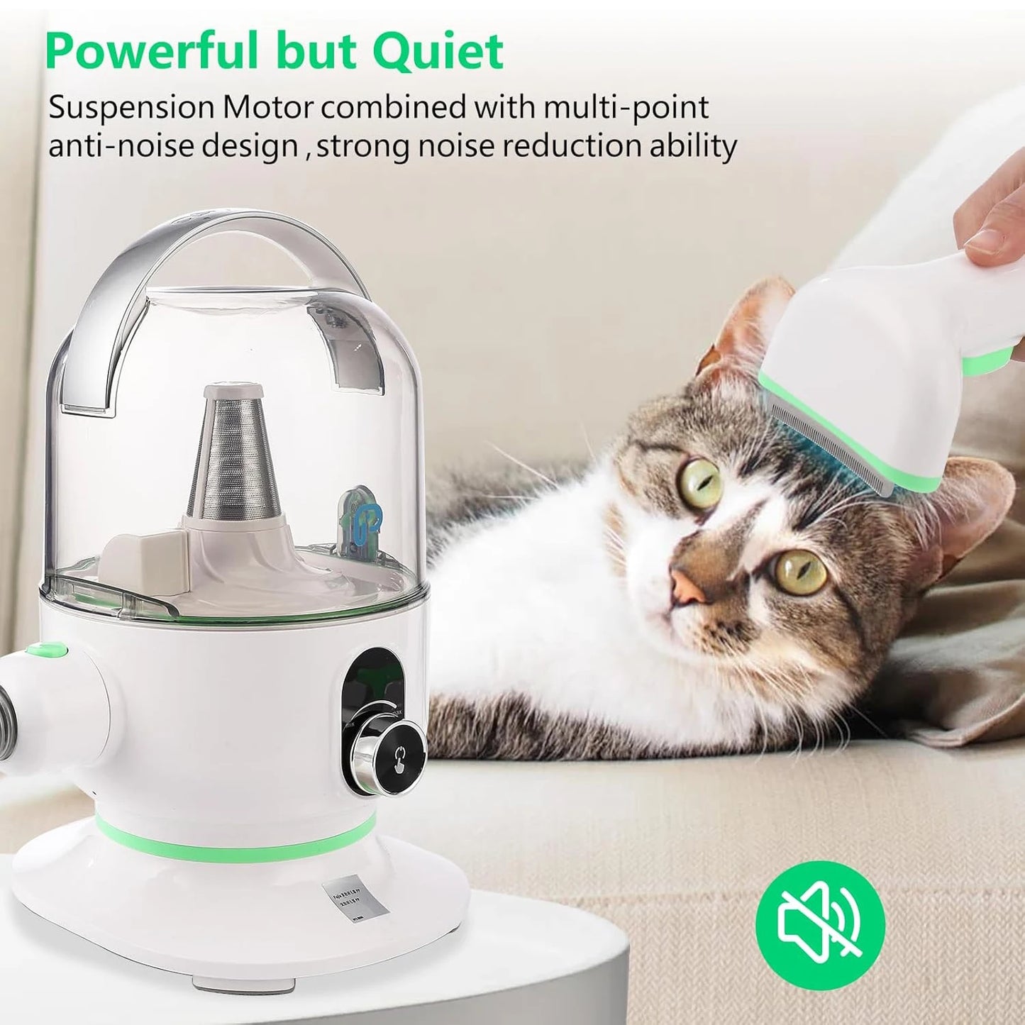 HiMISS Pet Grooming Kit With Vacuum Suction And Tools