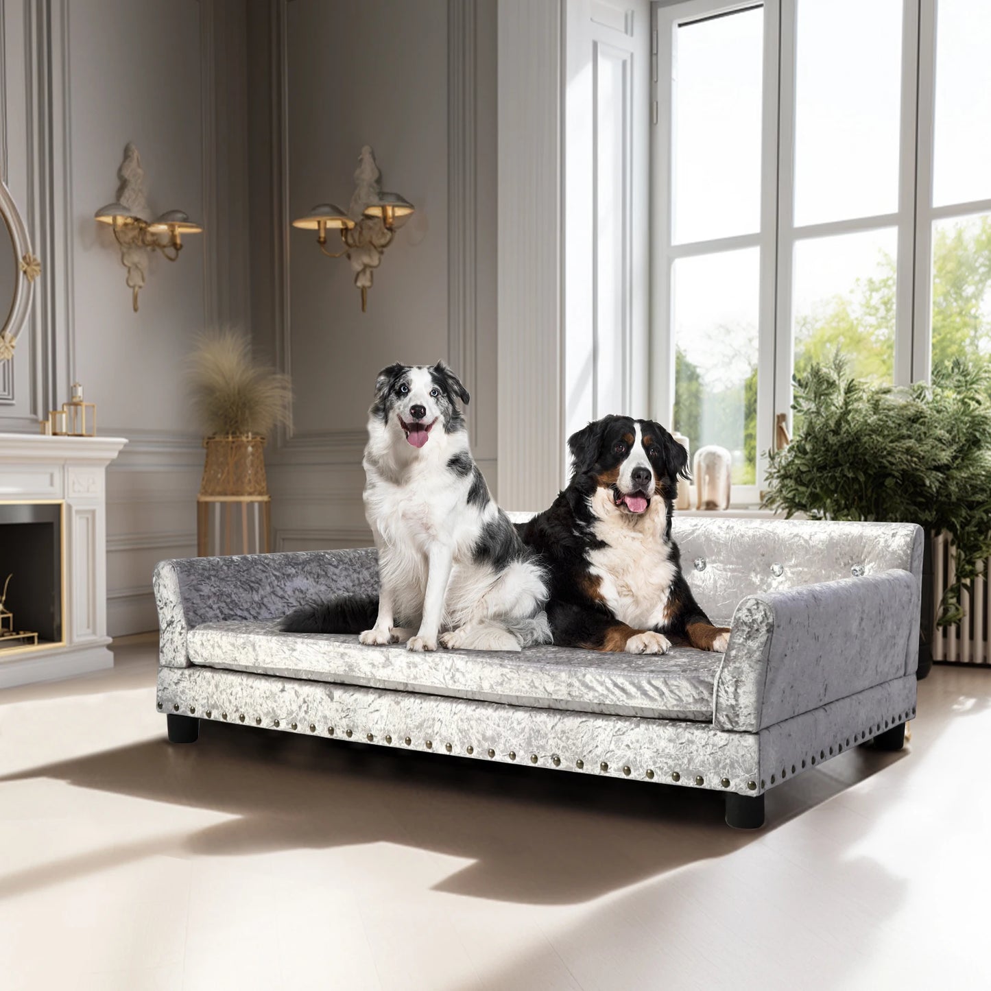 BINGOPAW Dutch Velvet Pet Lounge Chair Bed With Detachable Pad